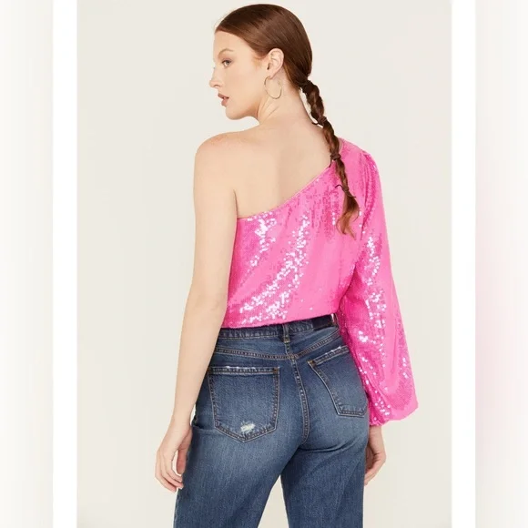 SALE! SHOW ME YOUR MUMU WOMEN'S SEQUINS LONG SLEEVE PARTY TOP - NWT - Picture 5 of 15